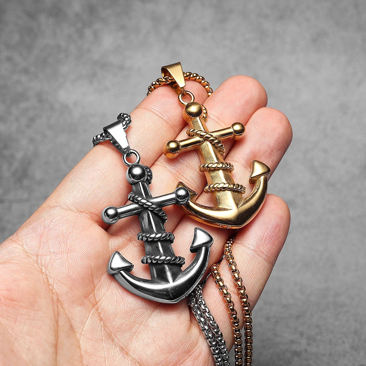 Anchor | 316L No Fade Stainless Steel Rope Anchor Nautical Street Style Pendant