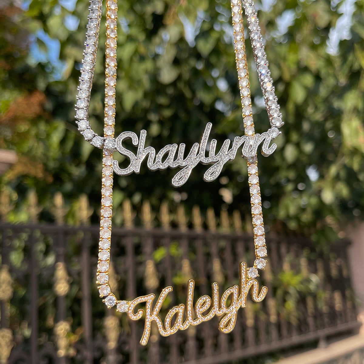 The Classy Girl | Tennis Chain Iced VVS Diamond CZ Custom Script Letter Necklace