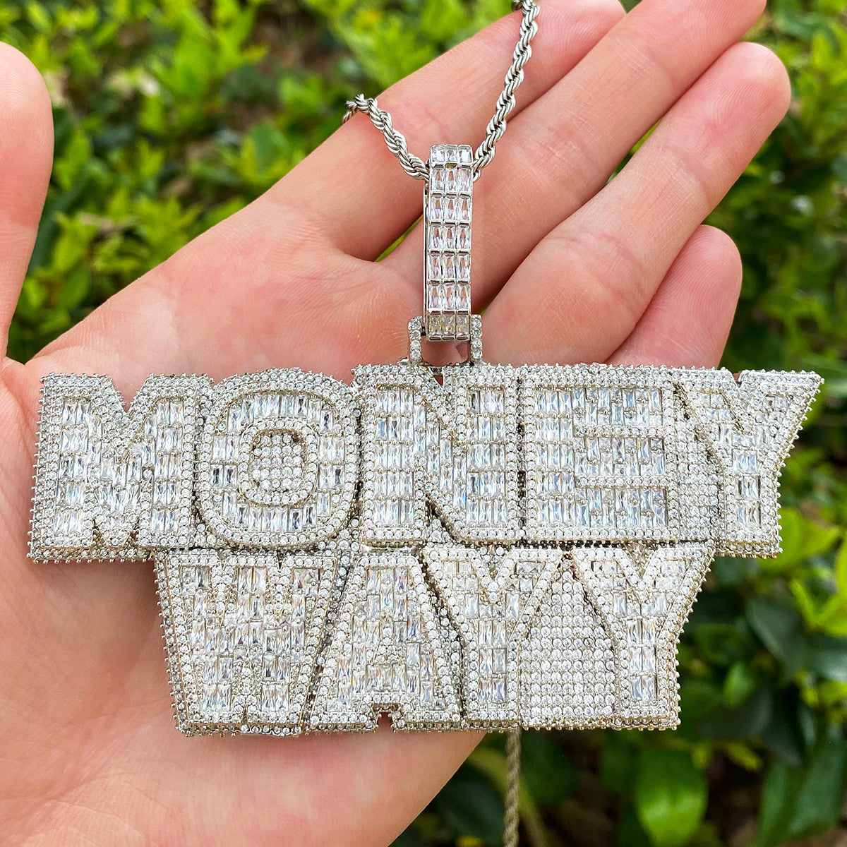 Money Maker | VVS Diamond CZ Hip Hop Baguette 24k Rose Gold 925 Silver Custom Pendant