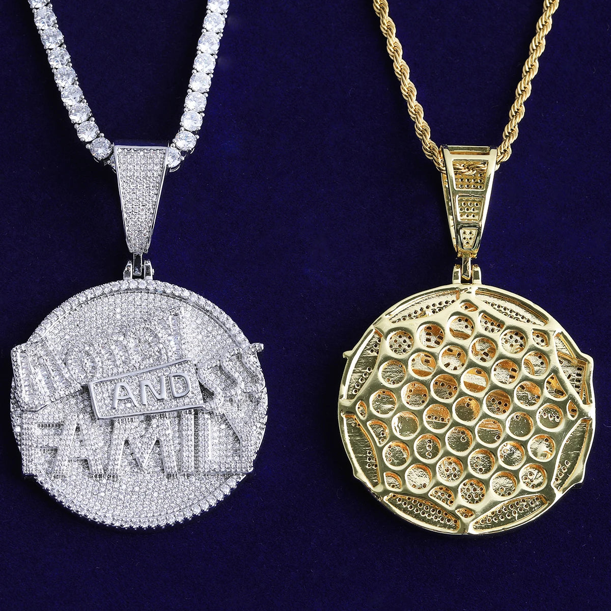 MONEY AND FAMILY | 5AA+ Flooded Ice VVS Diamond CZ Hip Hop Pendant