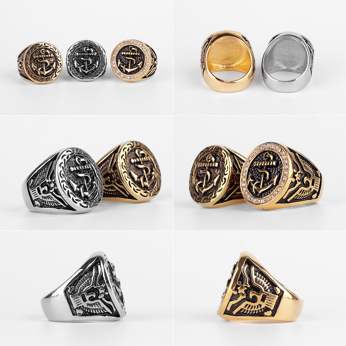 The Anchor | 14k Gold Over Stainless Steel Ocean Nautical Men Ring