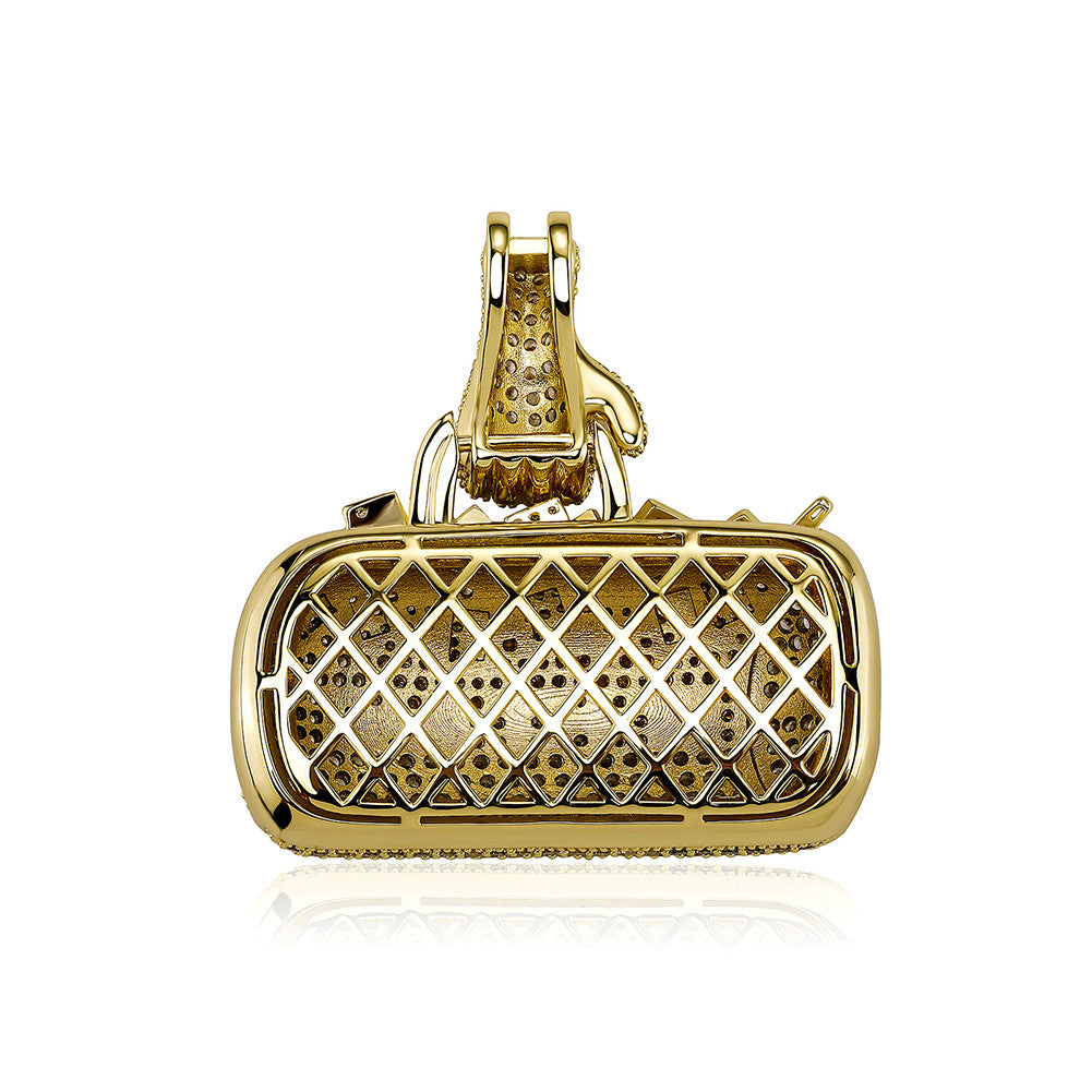 In My Bag | VVS Diamond CZ Money Bag 14k Gold 925 Silver Hip Hop Pendant Chain