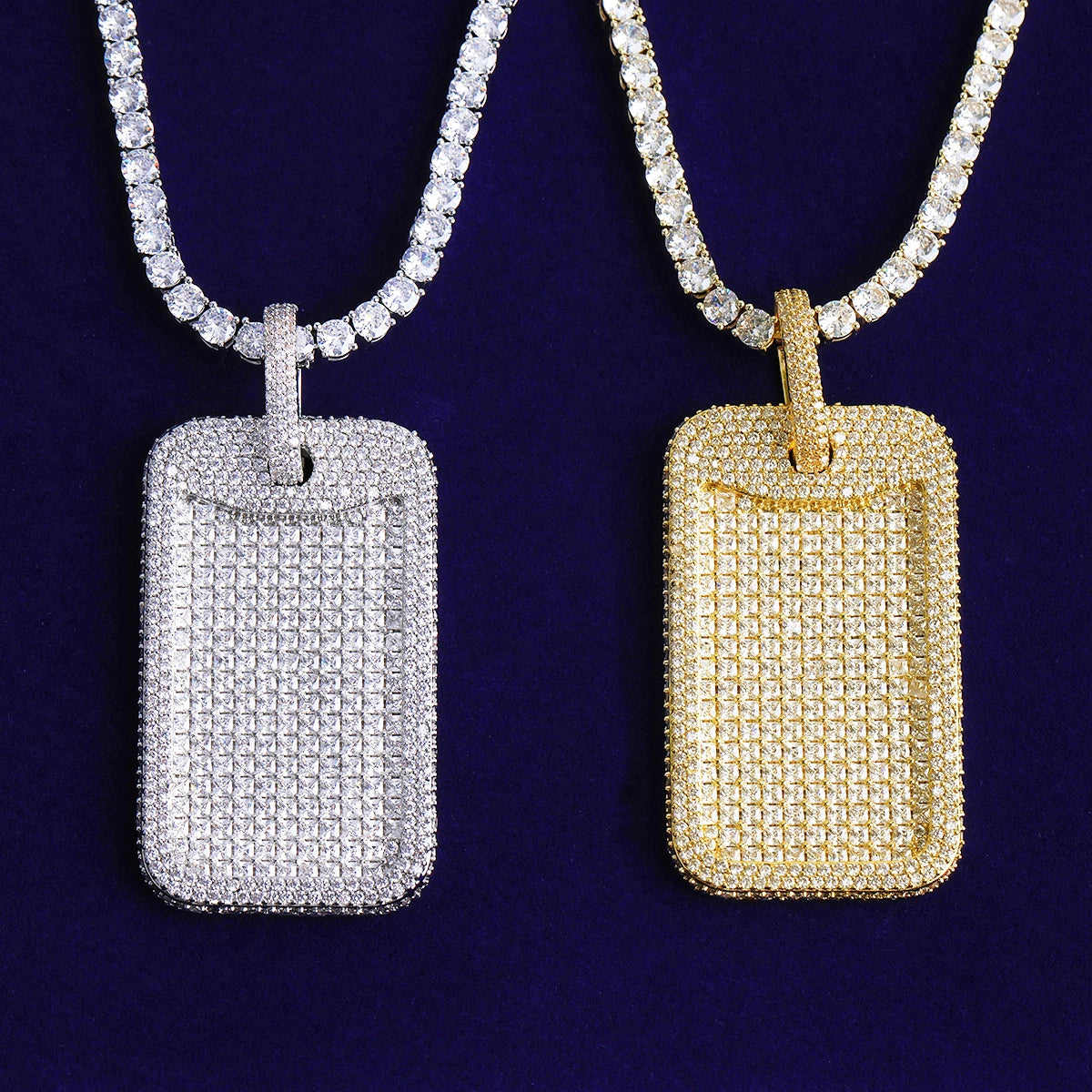 Simply Iced | VVS Diamond CZ 5AA+ Iced Blinged Out Dog Tag Pendant Chain