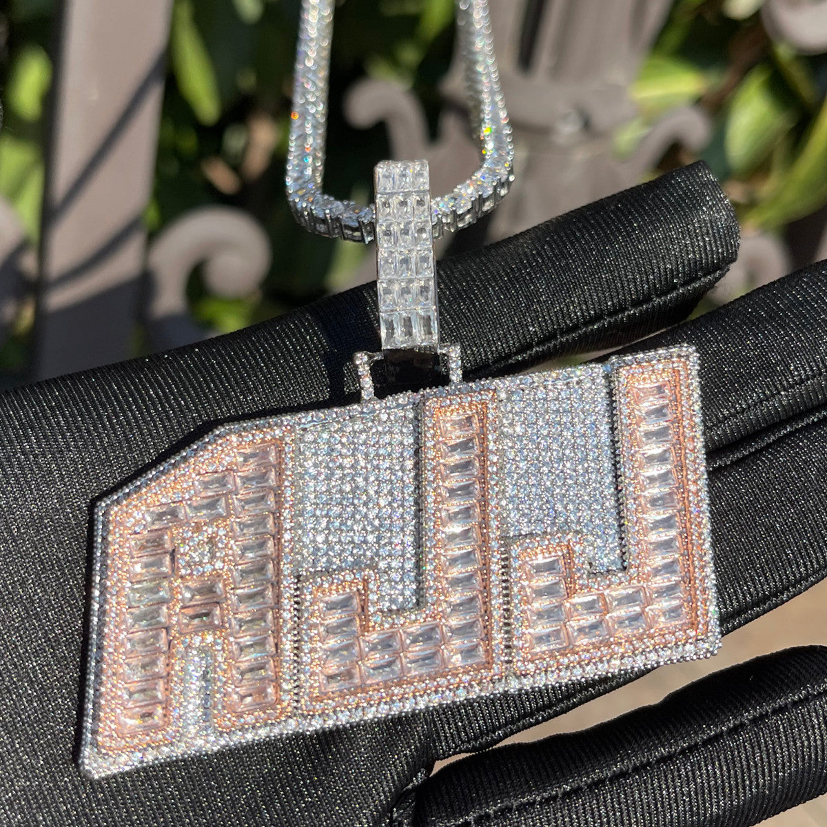 HighLife | Custom Made Iced Baguette Blinged Out Custom Made Pendant