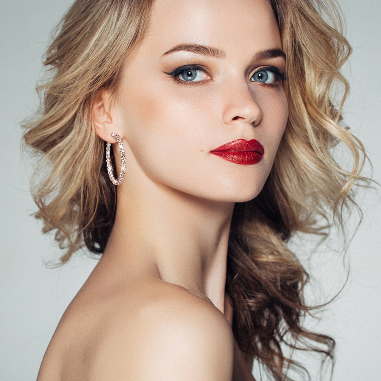 Boss Chick Queen 15.5ctw Genuine Lab Diamond 925 Silver Big Hoop Bling Earrings