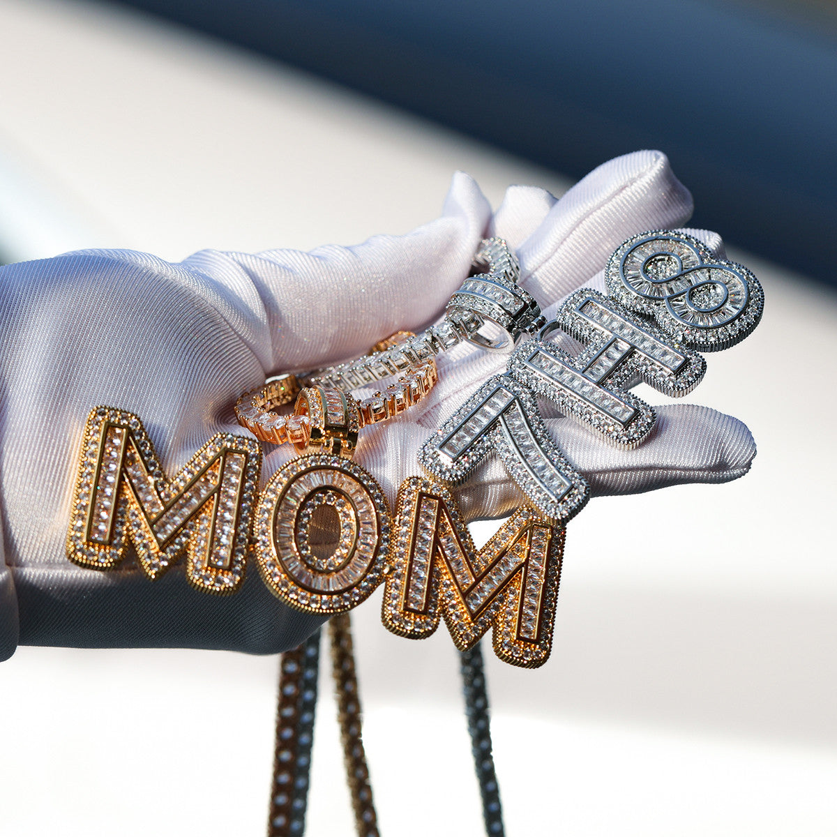 IceCoated | VVS Diamond CZ Baguette Custom Made Iced Blinged Out Pendants