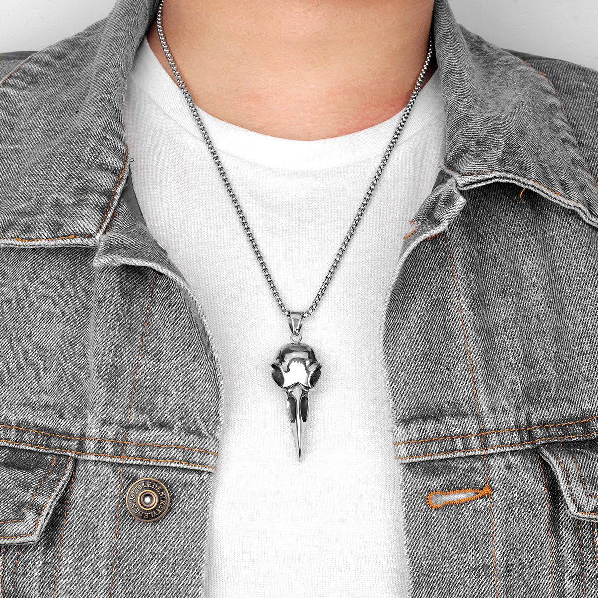 Crow Skull | 316L Stainless Steel Nordic Crow Skull Mysterious Personality Pendant