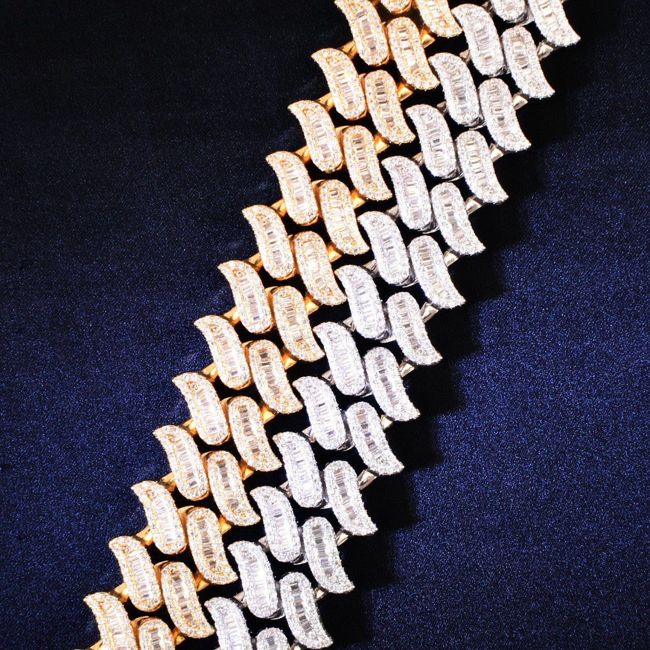 Fire Boy Baguette | VVS Diamond CZ Baguette Iced Blinged Out Fire Boy Cuban Link Chain Necklace