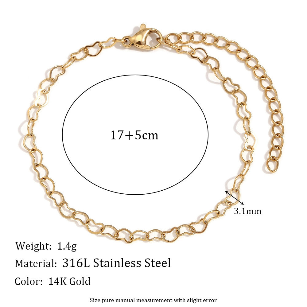 14k Gold Stainless Steel Waterproof 4/6/8/10mm Multi Size Stainless Steel Bow Tie Necklace