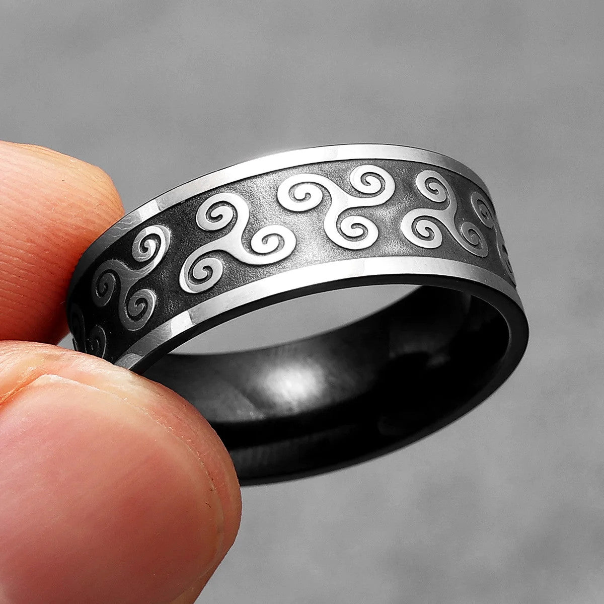 Viking Celtic Knot | Solid Stainless Steel Retro Black Designer Men Rings