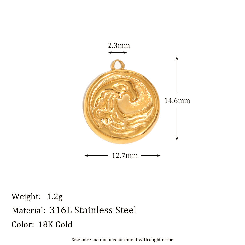 Sea Pearl Flower Heart 18k Gold Stainless Steel Pendants Charm Waterproof Necklaces