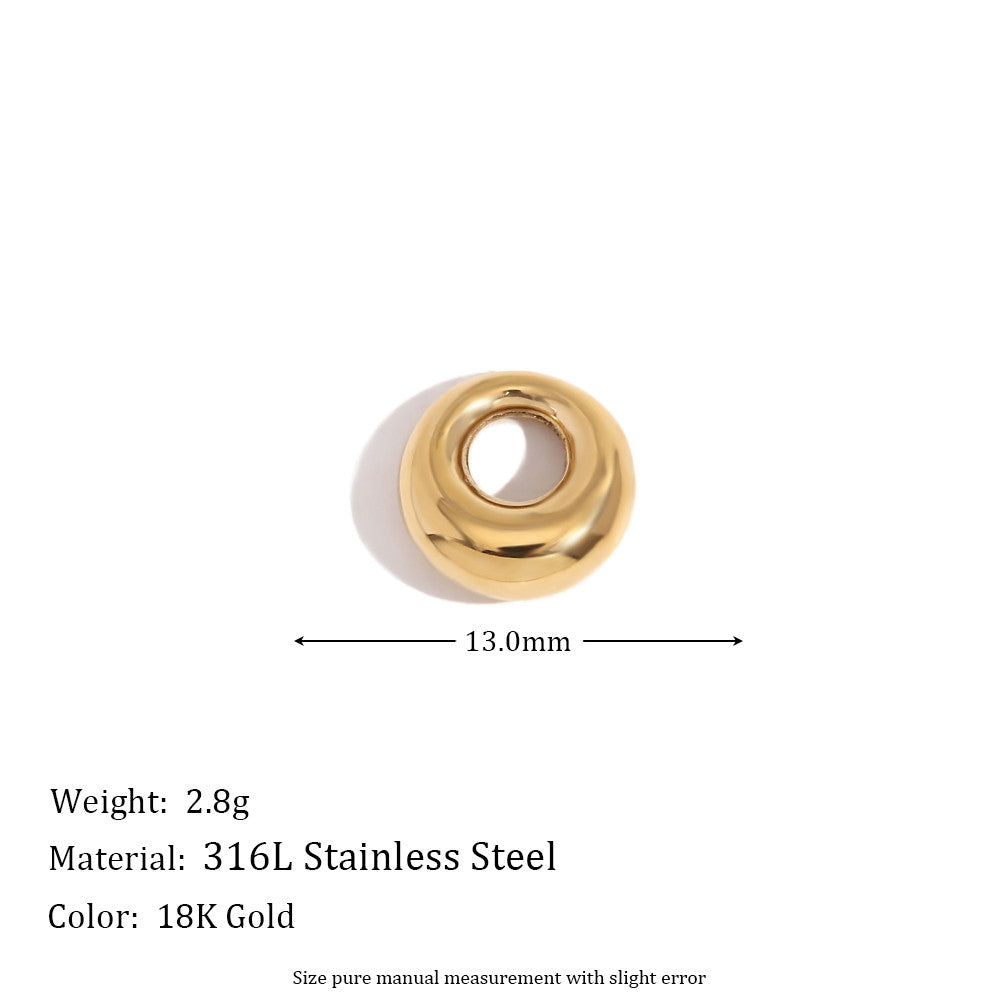 Ladies DIY 18k Gold Over No Fade Solid Stainless Steel Perforate 3D Buckle Pendants