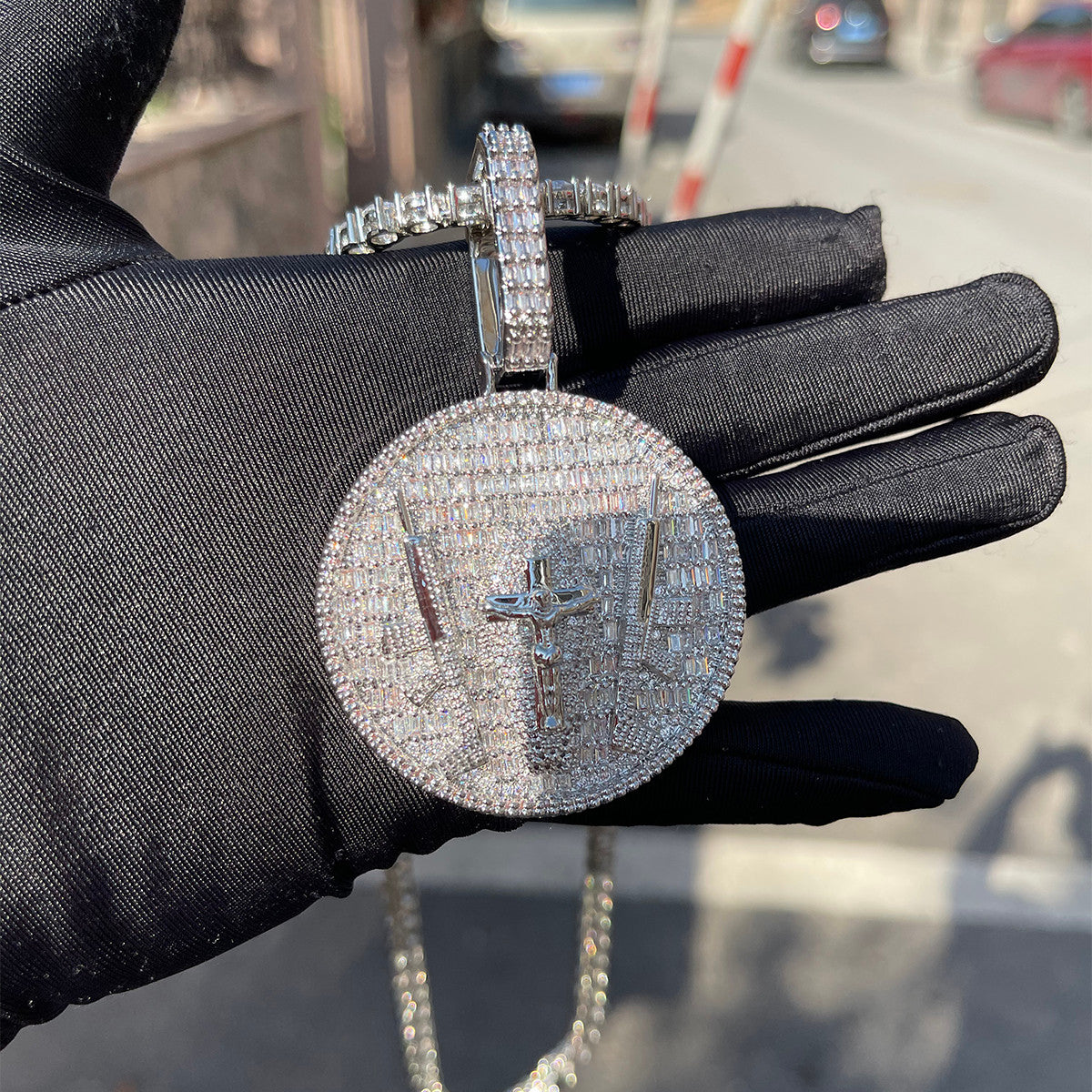 The Ultimate Weapon | 24K God Of Protection Jesus Piece Hip Hop Baguette Pendant