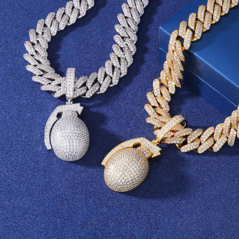 Just Bombs | Moissanite Diamond Sterling Silver D Color Grenade Hip Hop Pendants