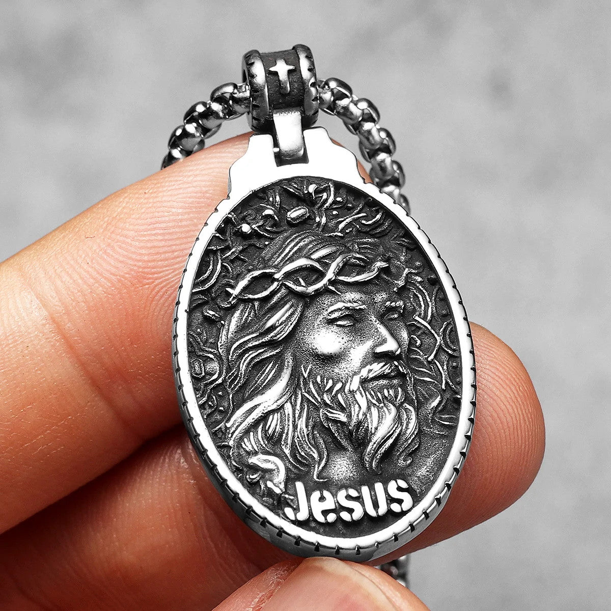 Christian Jesus Collection | 316L No Fade Jesus Heart Cross Amulet Pendants