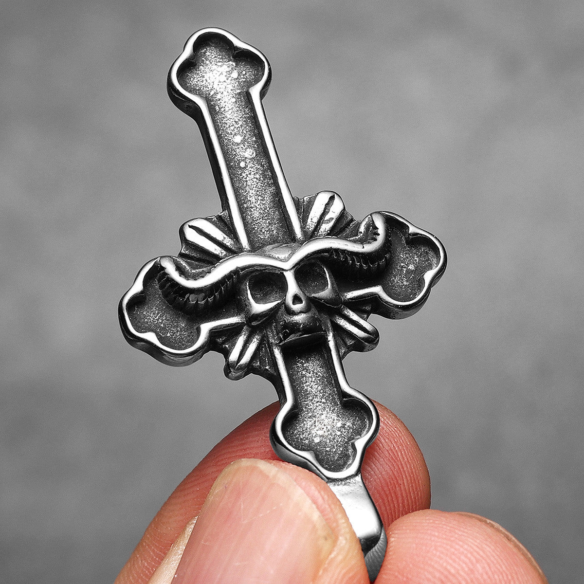 Satan Cross | Men's No Fade Stainless Steel Evil Minion Lucifer Cross Pendant