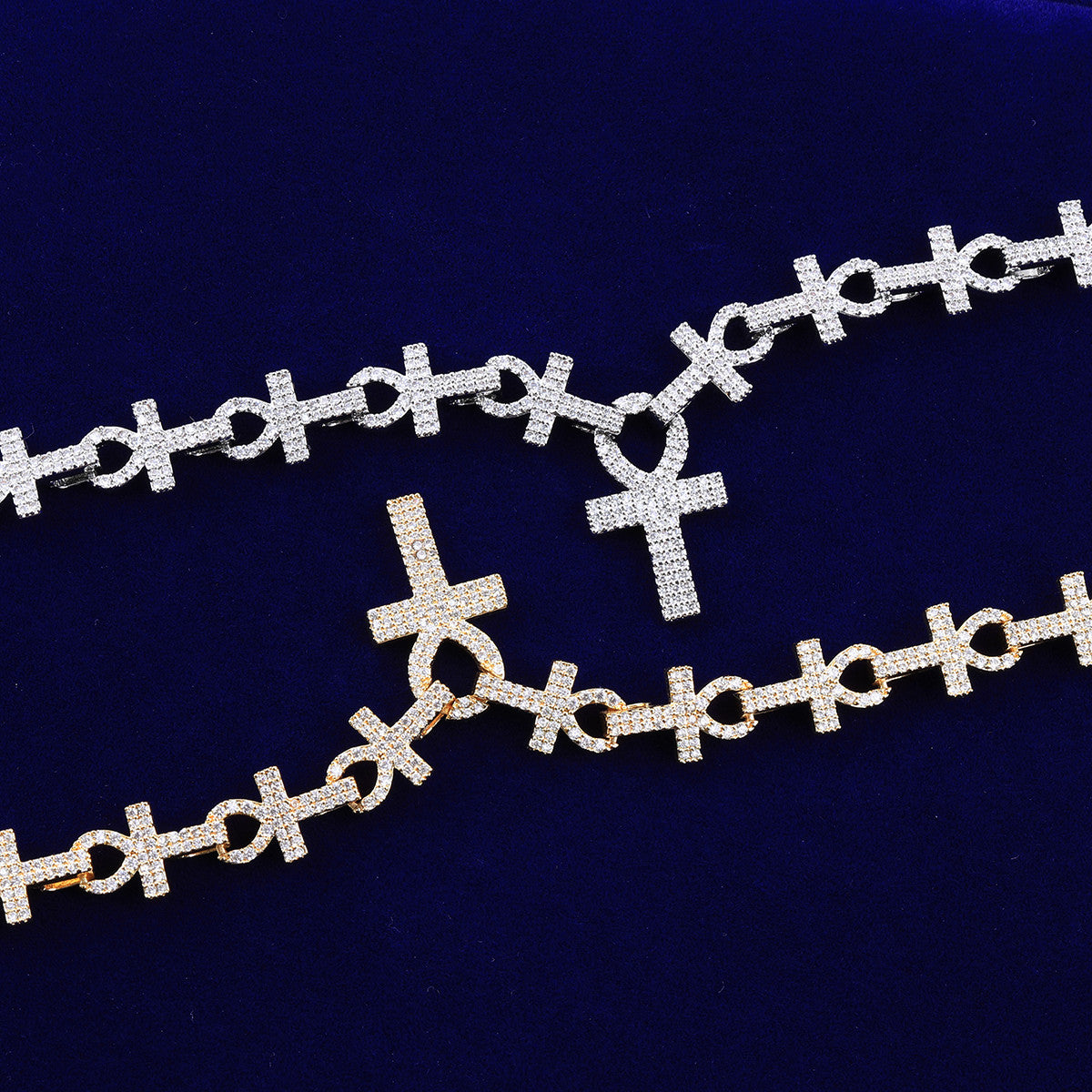 The Ankh Infinity | VVS Diamond CZ Deep Prong Set Iced Blinged Out Chain Necklace