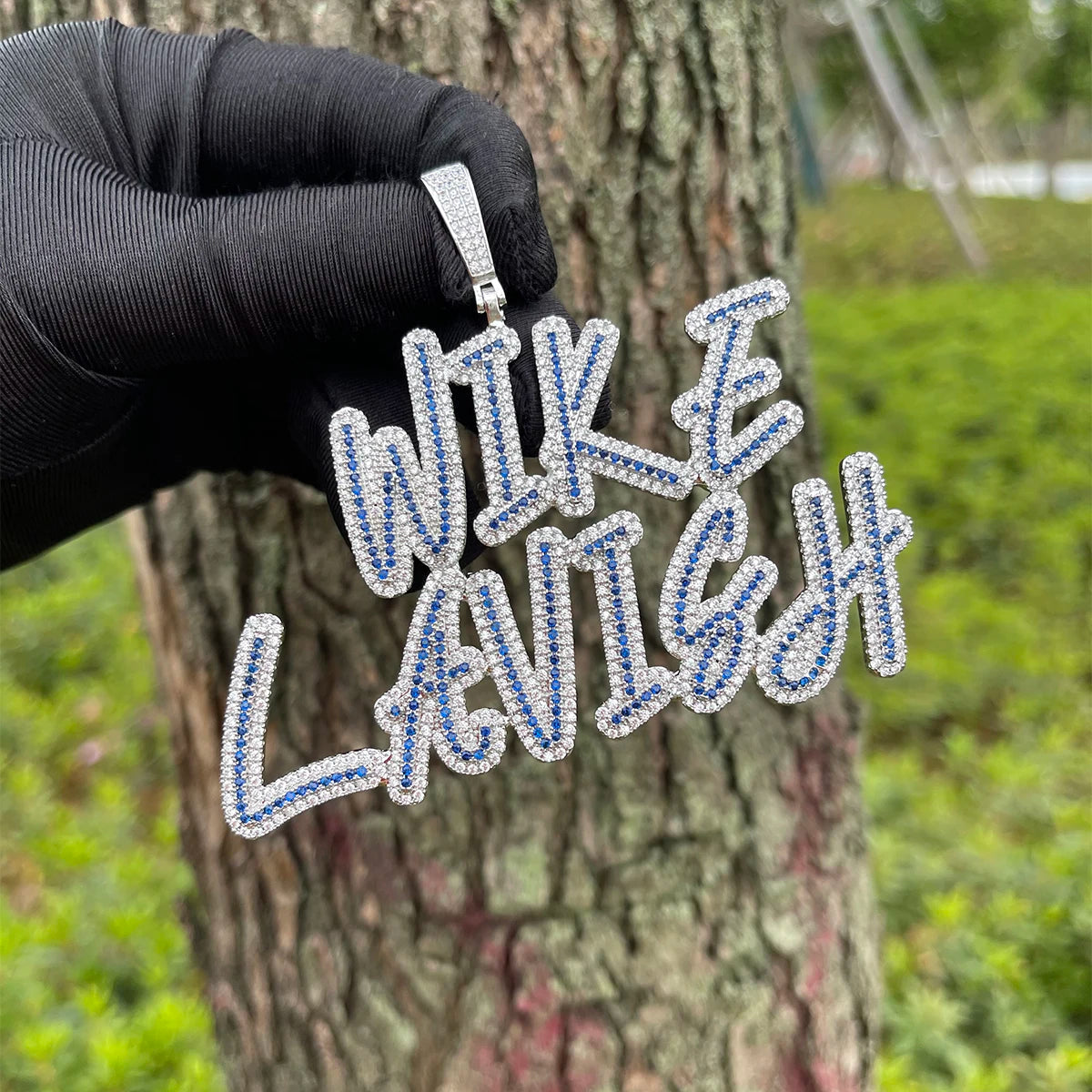 Blue Streak | Flooded Ice 18k Gold 925 Silver Custom Hip Hop Name Initial Chains