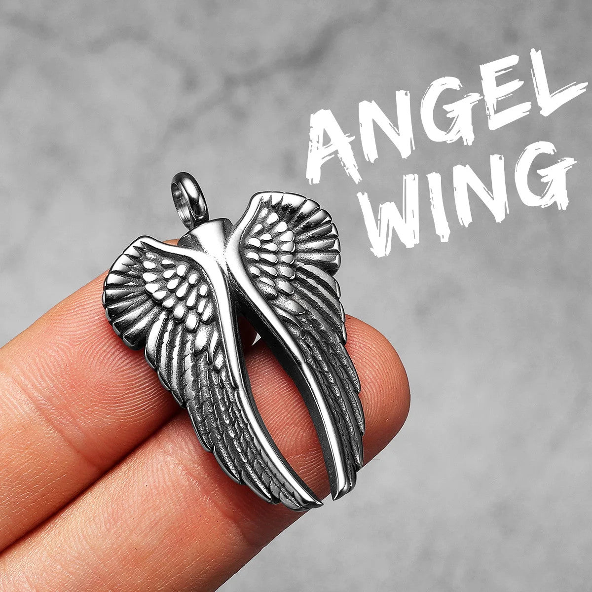 Angel Wings | Solid Stainless Steel Keepsake Style Unique Pendant Necklace