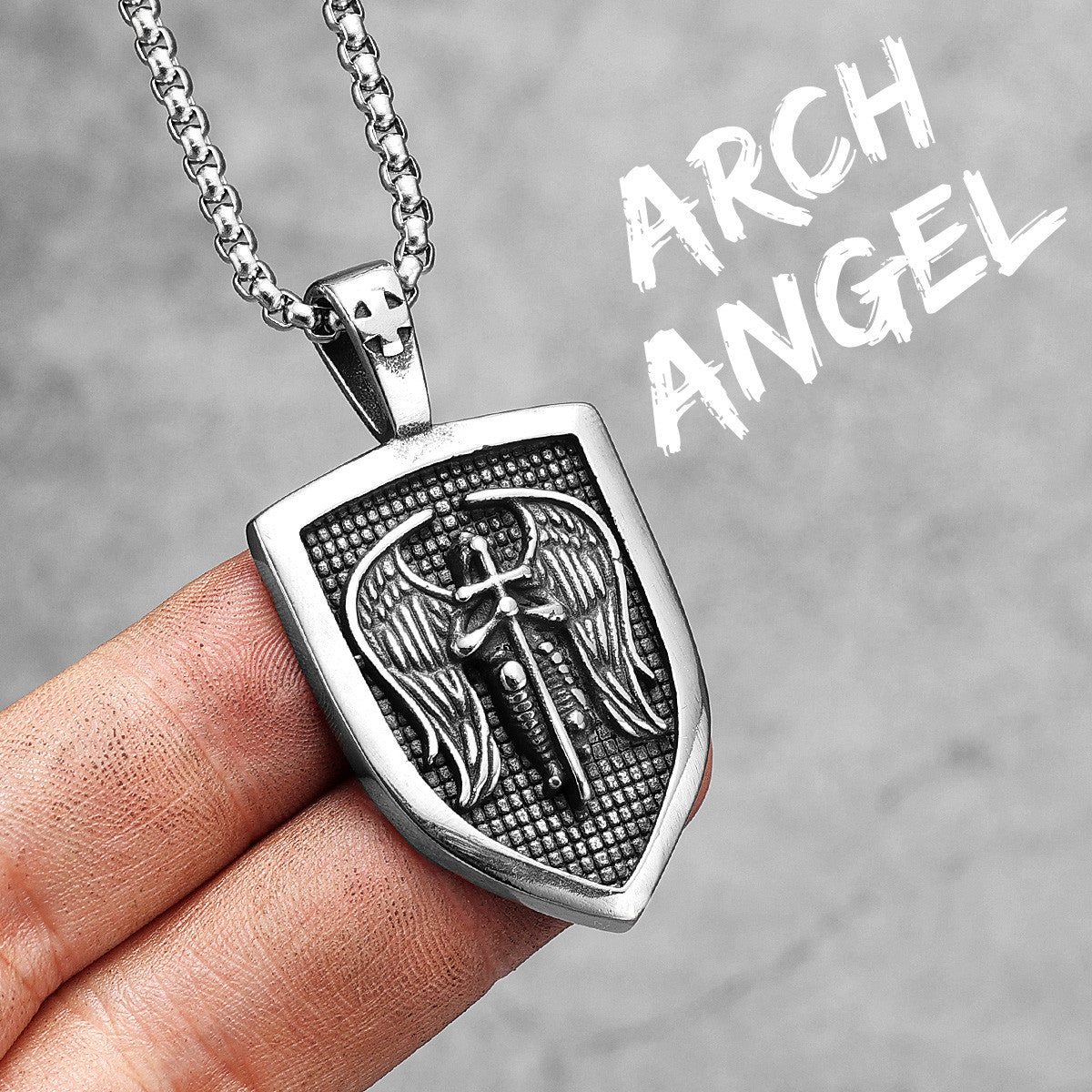 Shield of Faith | St. Michael Archangel Solid Stainless Steel Divine Protection Pendant