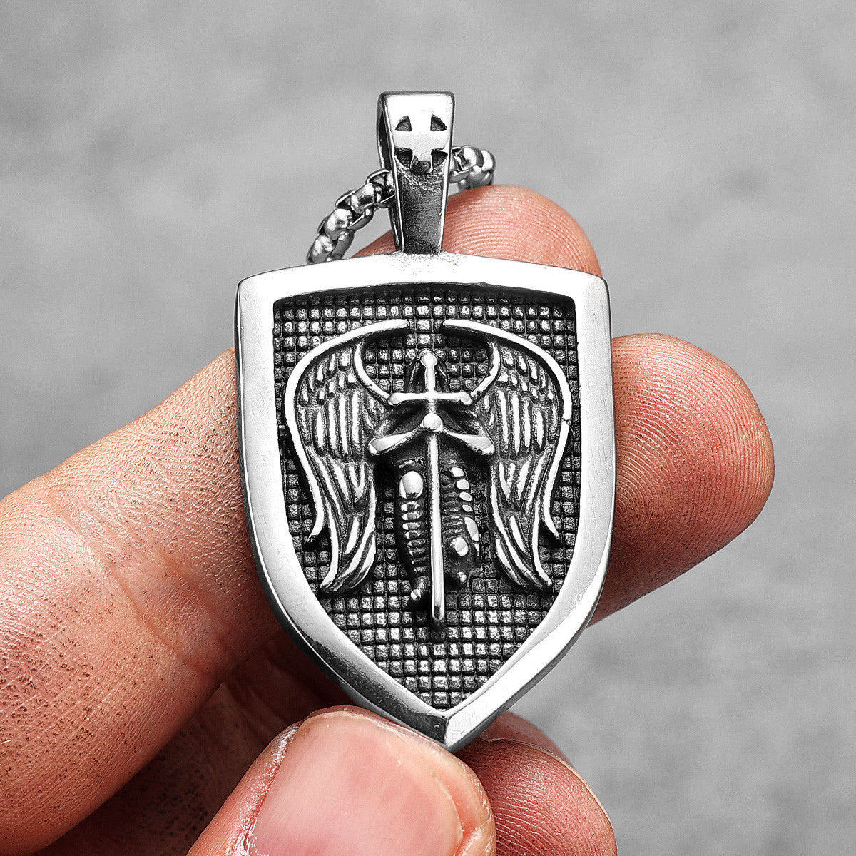 Shield of Faith | St. Michael Archangel Solid Stainless Steel Divine Protection Pendant