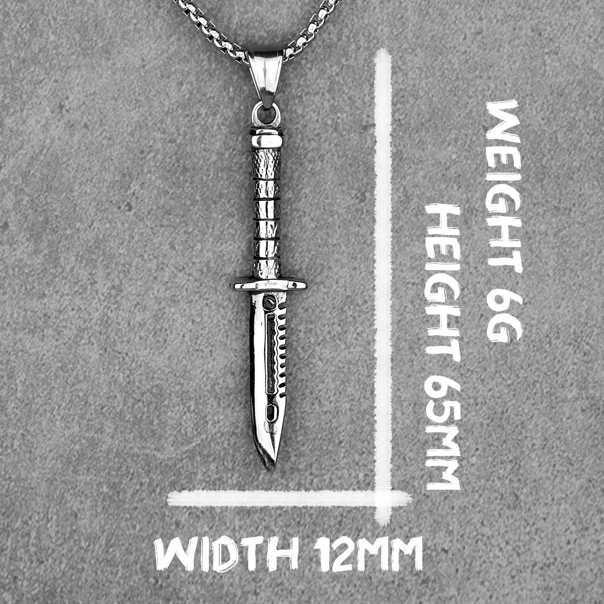 Dagger | 316L No Fade Stainless Steel Knife Men's Street Wear Hip Hop Pendant
