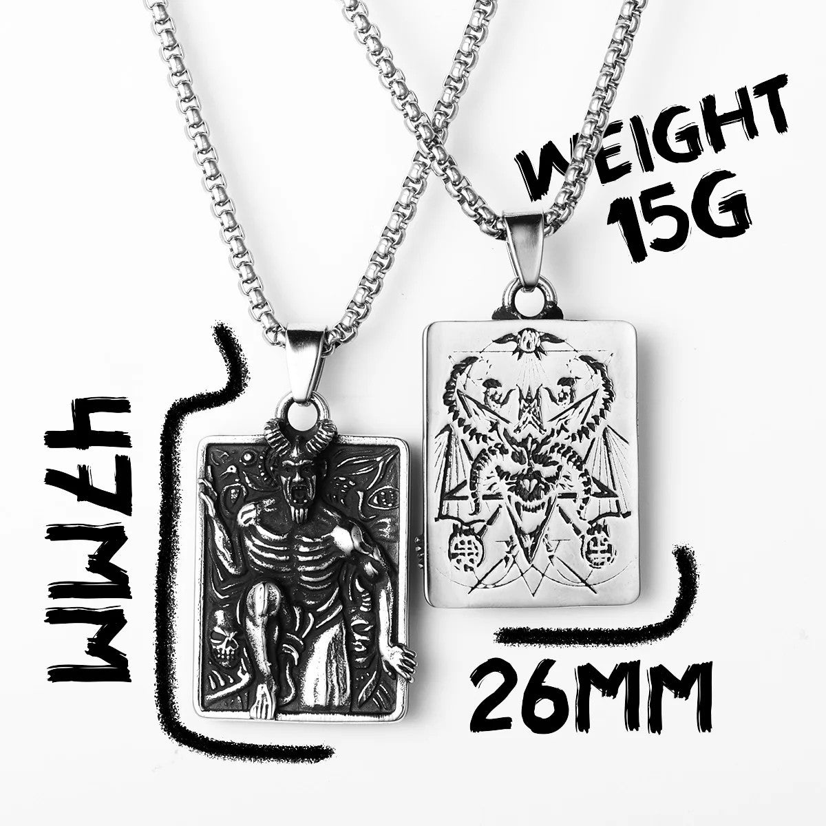 Fallen Angel | 316L No Fade Solid Stainless Steel Devil Satan Amulet Hip Hop Pendant