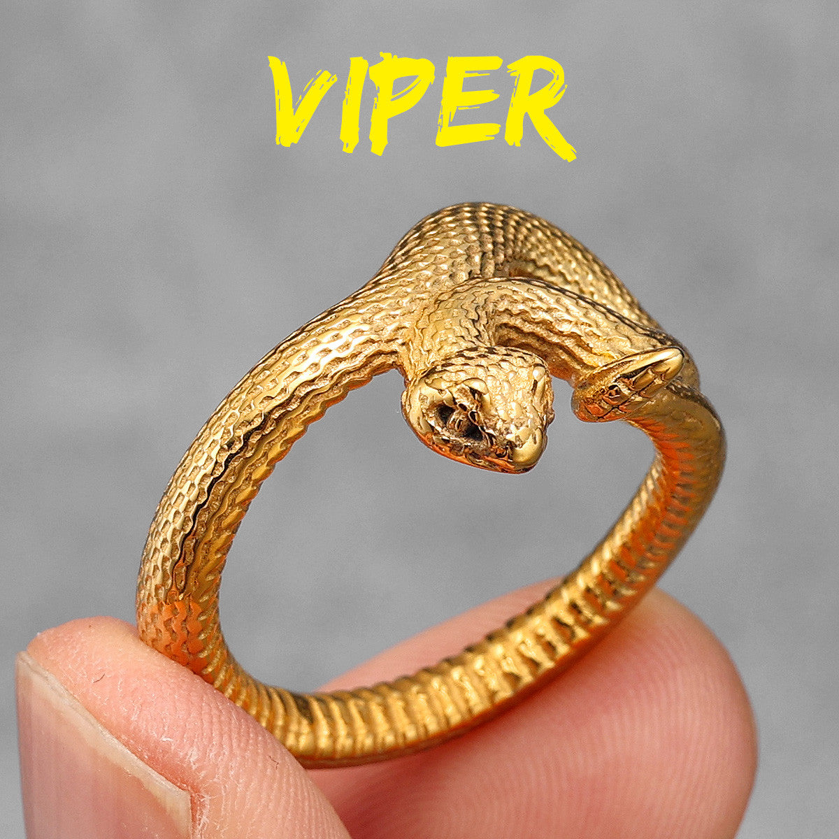 Coiled Viper | Stainless Steel Snake In The Grass Street Wear Hip Hop Rings