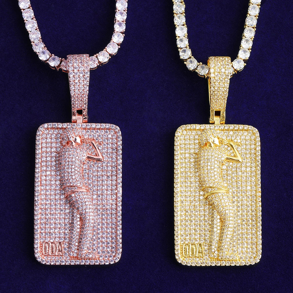 ODA | VVS Diamond 5AA+ CZ Prong Set Hip Hop Pendant Chain Necklace