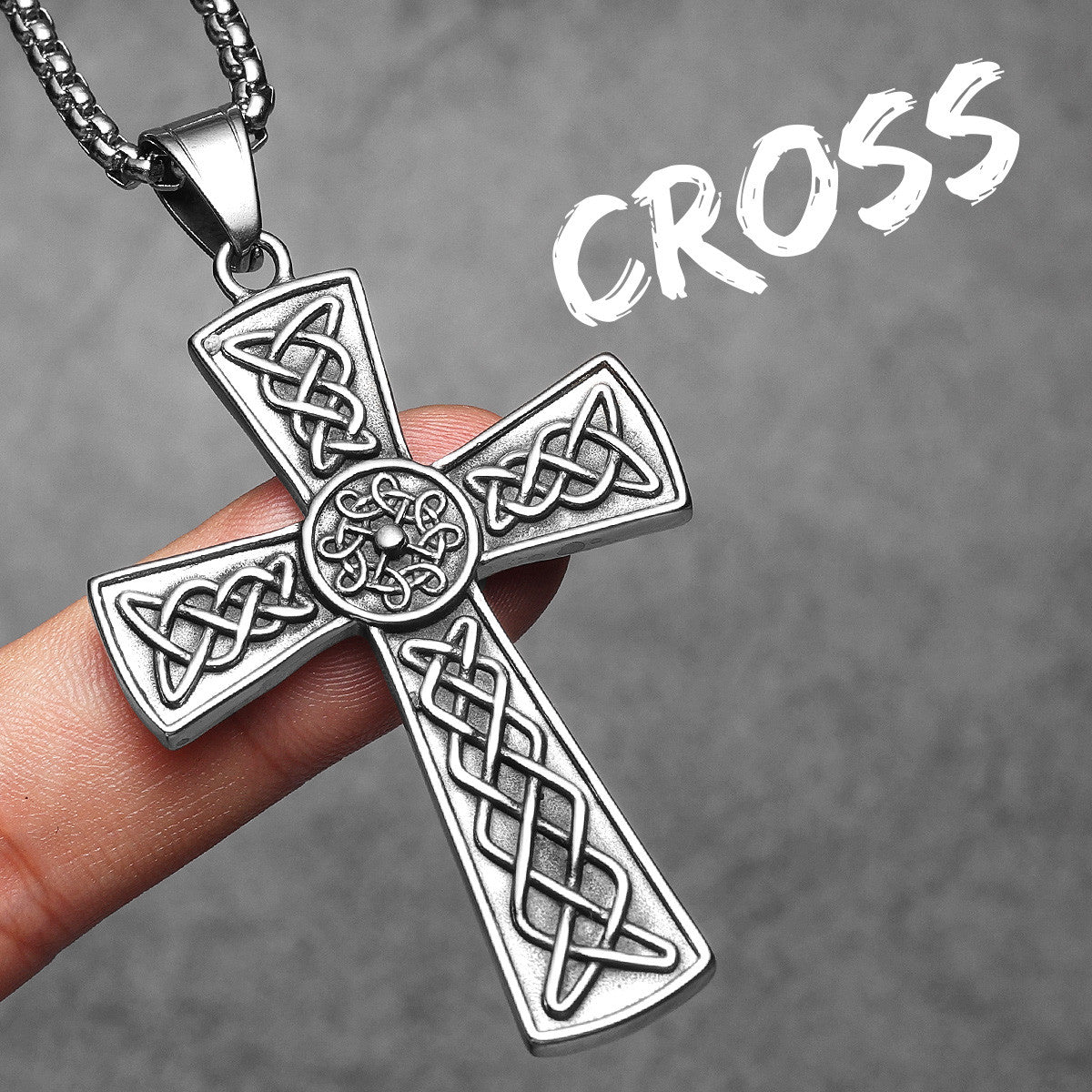 Mingled | 316L Solid Stainless Steel Celtic Knot Hip Hop Cross Street Wear Pendant