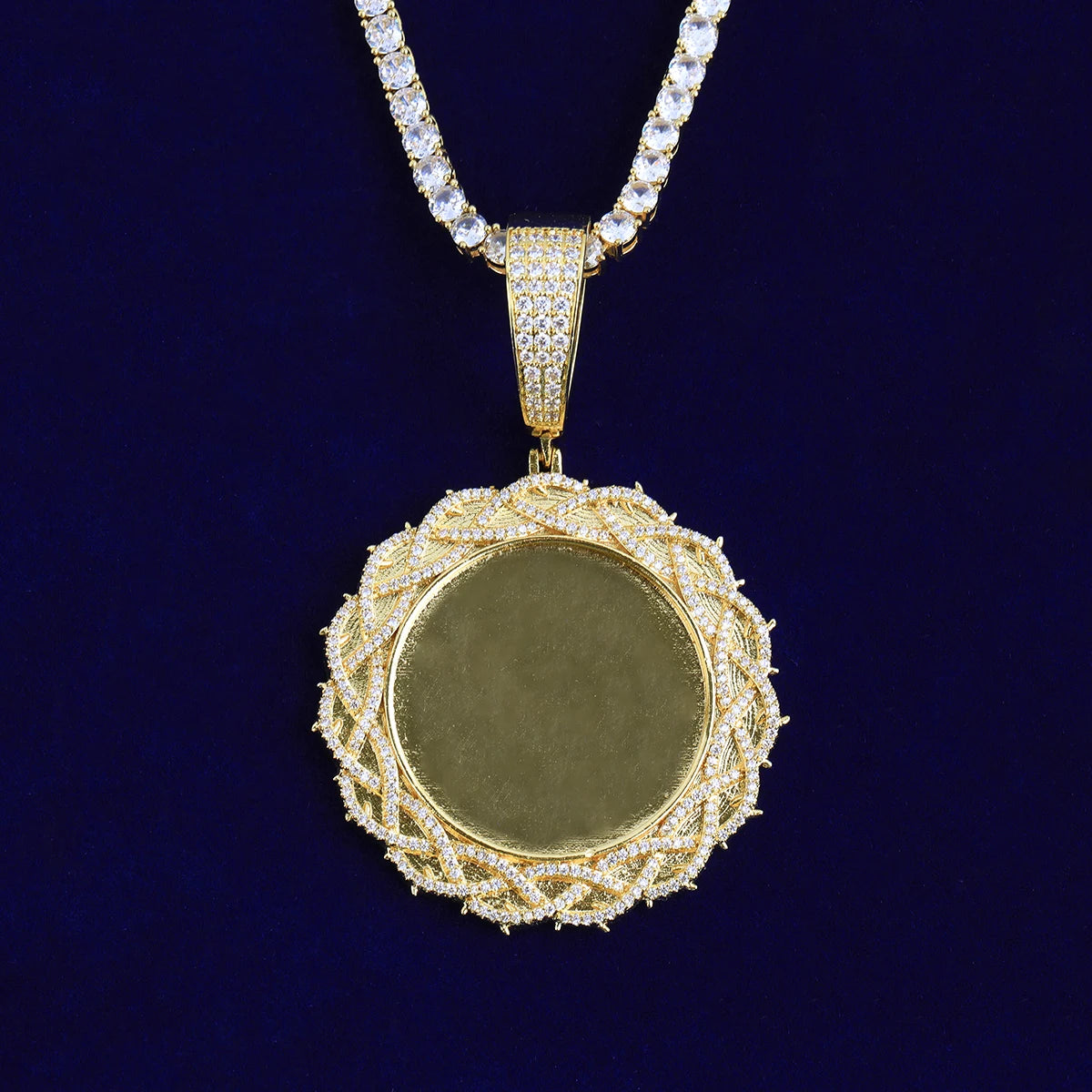 Royal Wreath | VVS Diamond CZ Custom Made Photo Picture Pendant Necklace