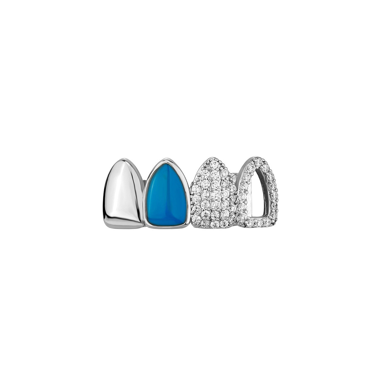 Blue Oil | VVS Diamond CZ 18k Gold .925 Silver Hip Hop Mouth Blue Tooth Teeth Grillz