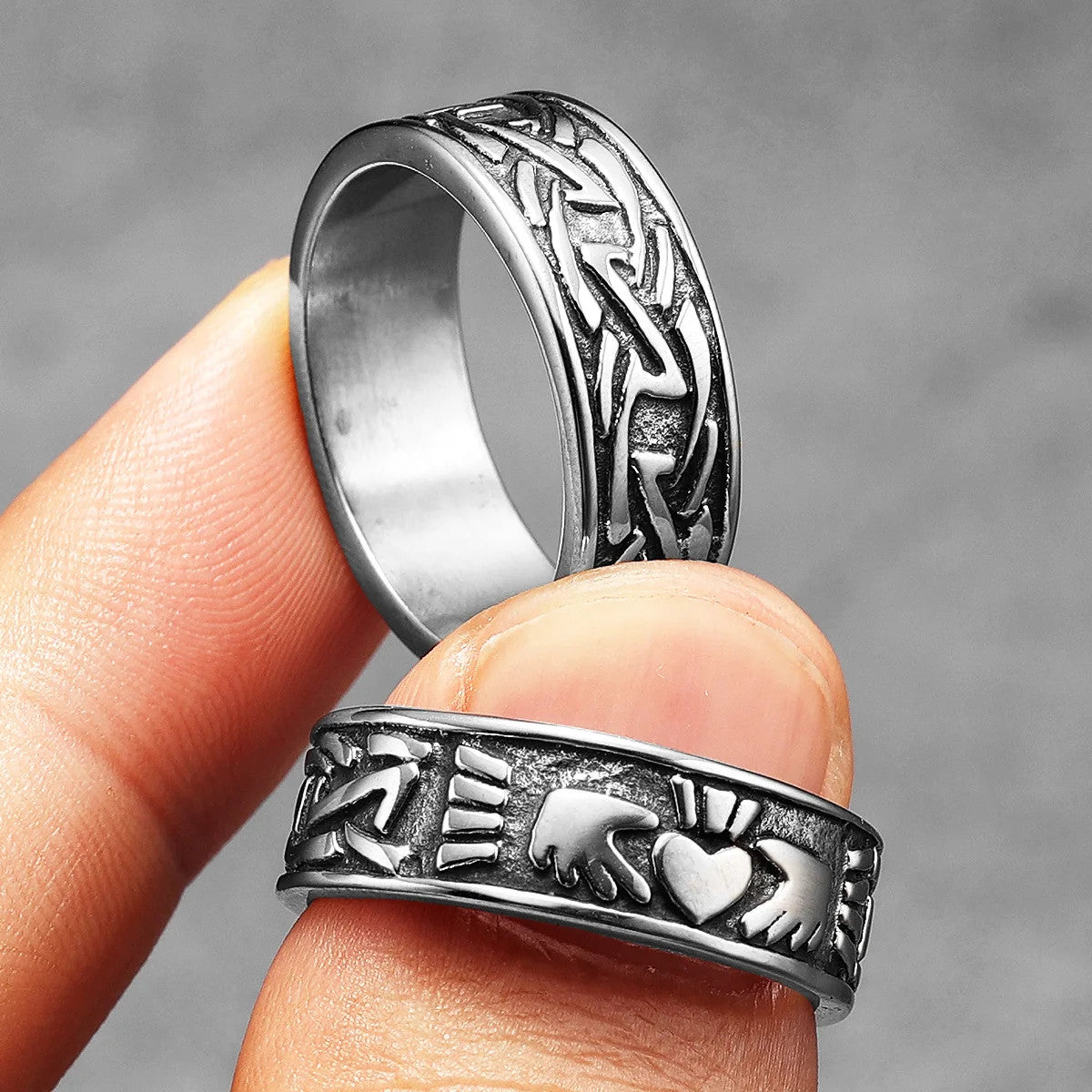 Engagement | Cute Heart Couples No Fade Solid Stainless Steel Lovers Rings