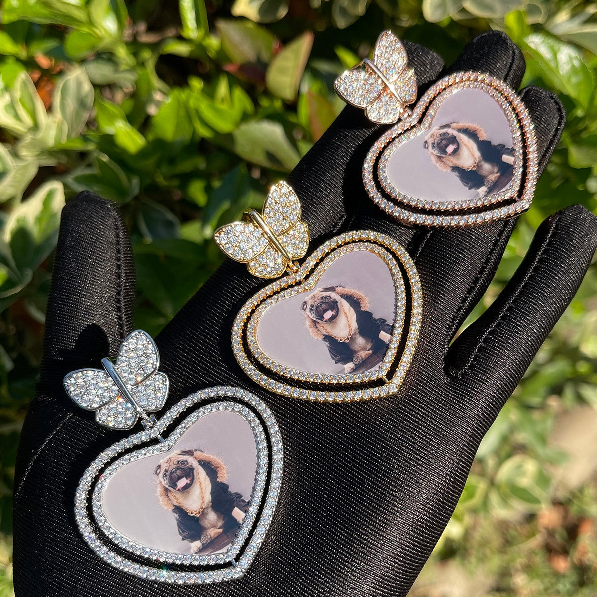 The Heart Flutter | Custom Made Butterfly Rotating Photo Picture Pendant Chain Necklace