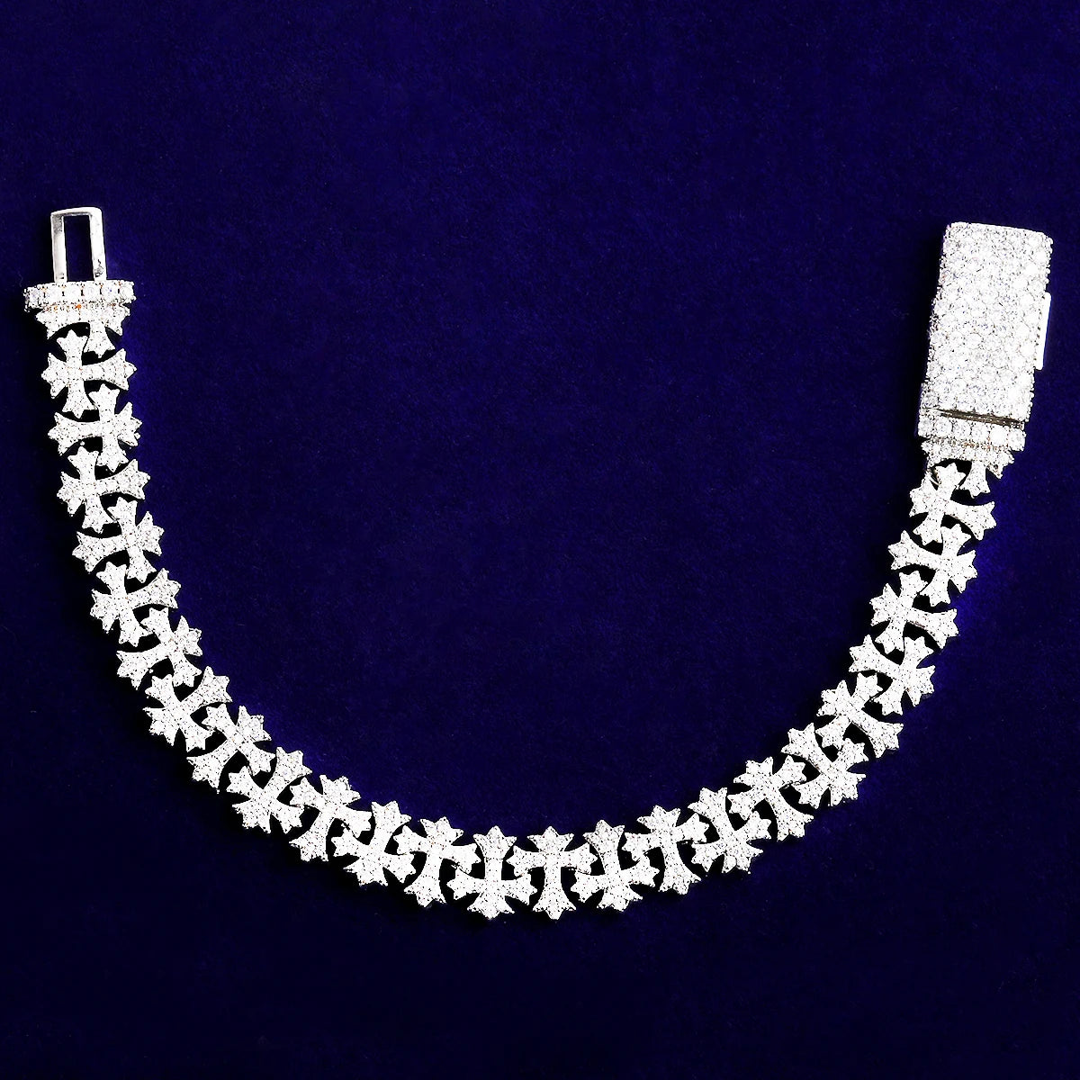 Criss Crossed | VVS Diamond CZ Cross Link Iced Blinged Out Hip Hop Bracelet