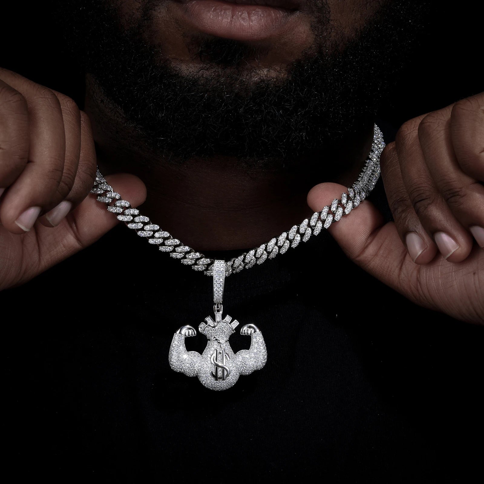 Money Strong | Moissanite Diamond Solid Silver Iced Blinged Out Pendant