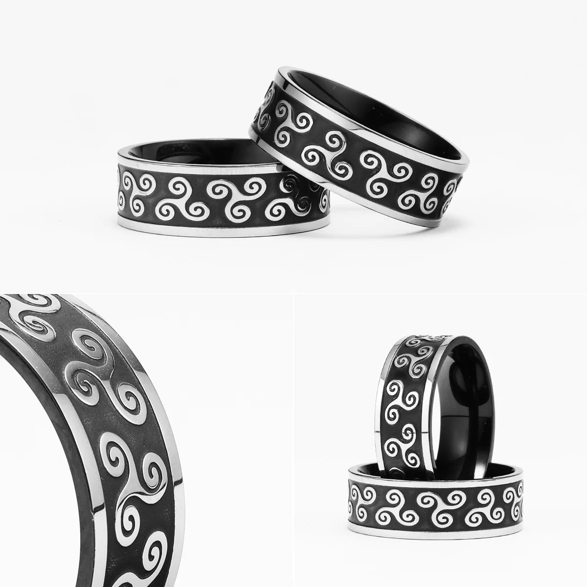 Viking Celtic Knot | Solid Stainless Steel Retro Black Designer Men Rings