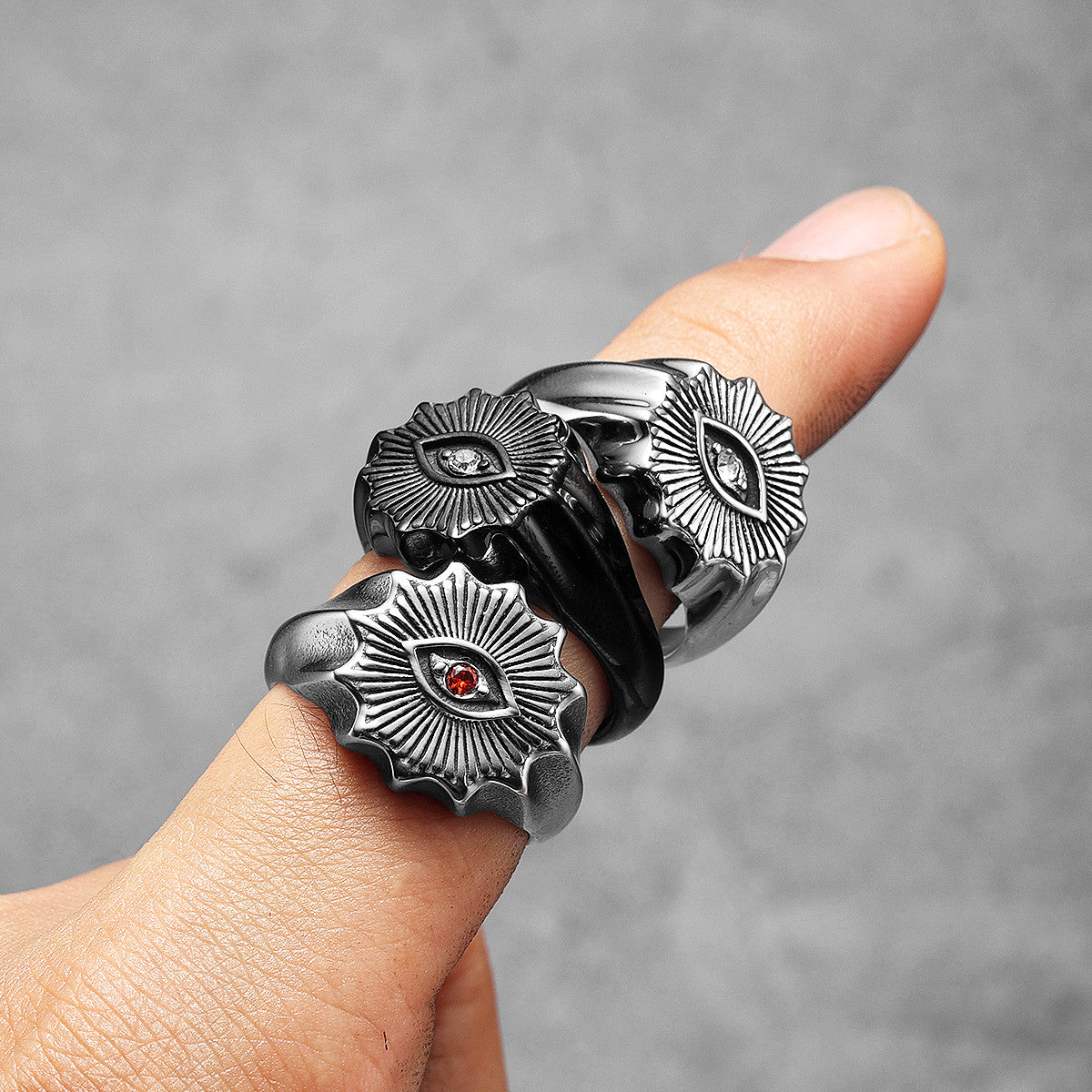 Illumination | 316L No Fade Stainless Steel Masonic Illuminati Eye of Light Rings