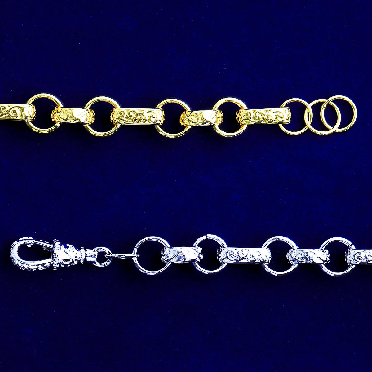 Rolo Roma | Detailed Carved 20MM Rolo Roma Belcher Clasp Hip Hop Bracelet