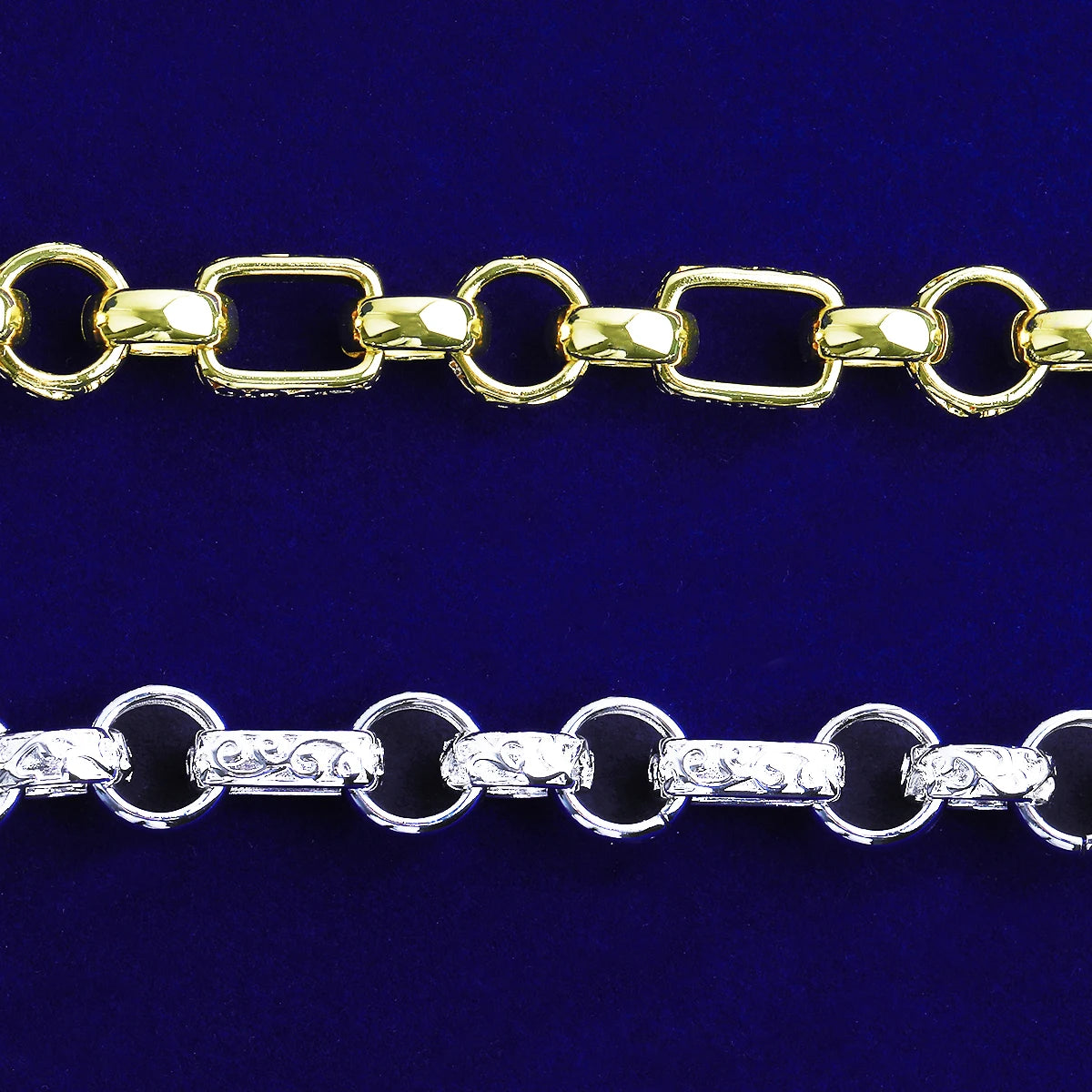 Rolo Roma | Detailed Carved 20MM Rolo Roma Belcher Clasp Hip Hop Bracelet
