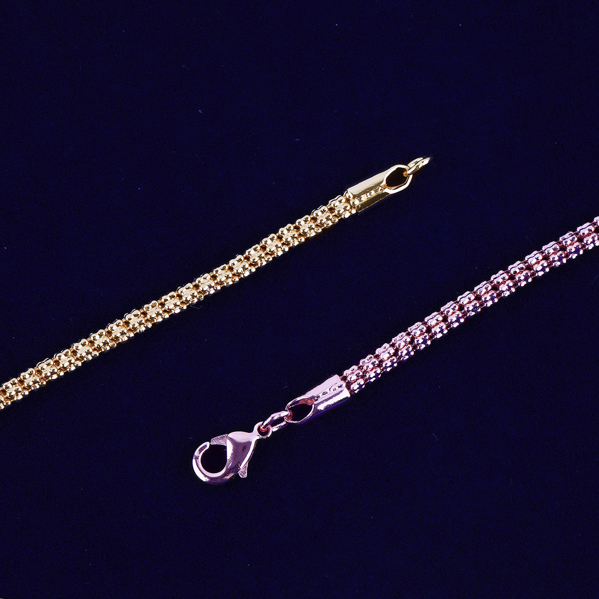 SnakeLink | 24k Gold 925 Silver Rose gold Round Snake Link Hip Hop Bracelet