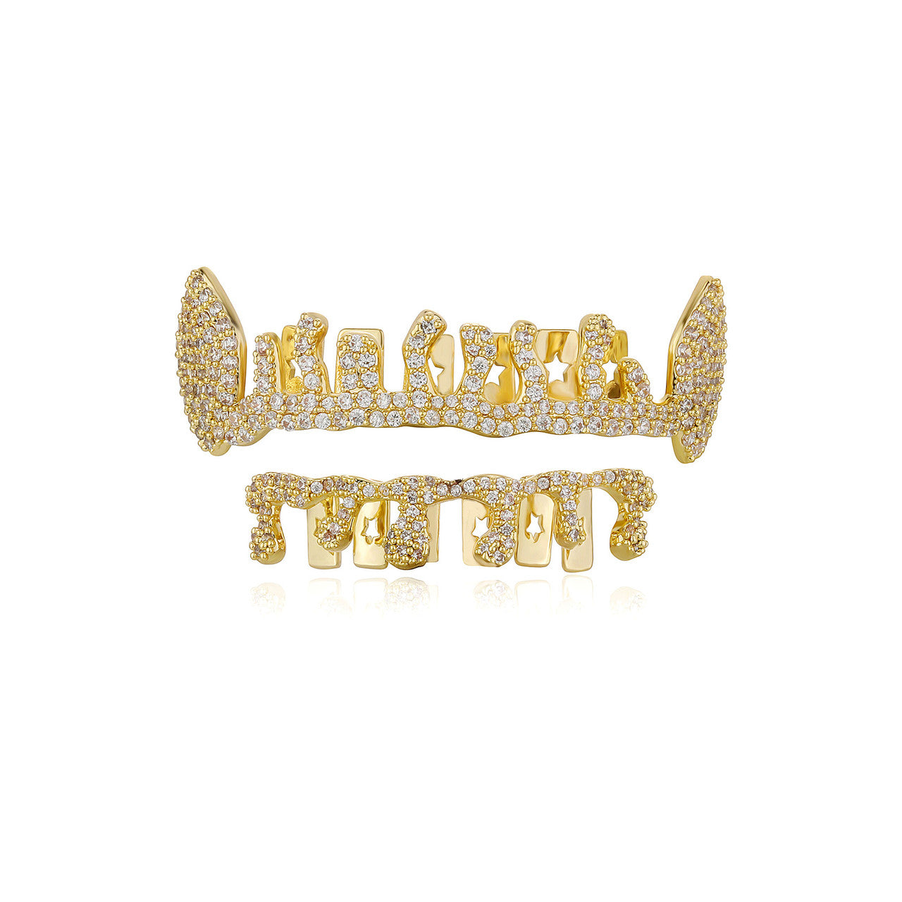 Dripped Ice | VVS Diamond CZ New Top Bottom Mouth Teeth Hip Hop Grillz