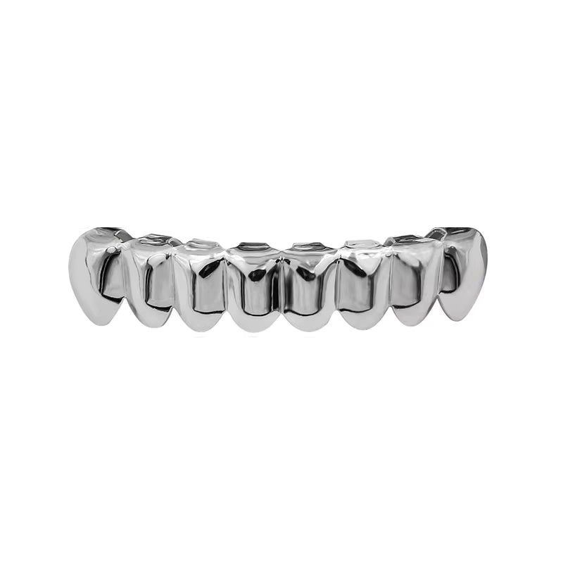 Full Mouth 8 Tooth 14k Gold Silver Black Hip Hop Teeth Grillz Set Top Bottom
