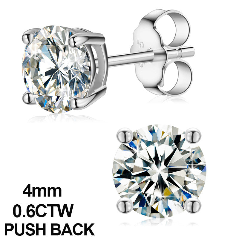 Solid Sterling Silver Iced Blinged Out Square Moissanite Diamond VVS Hip Hop Earrings