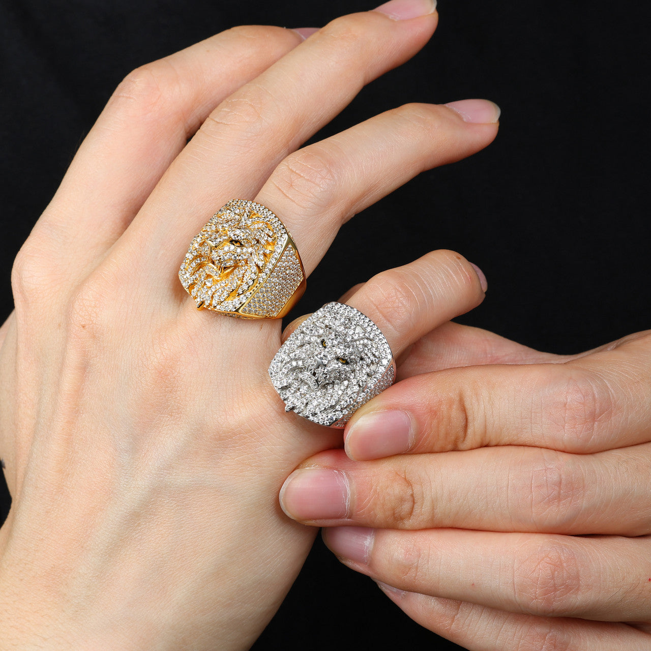 The Bold Lion | Moissanite VVS Diamond Lion Head Solid 925 Silver Hip Hop Rings