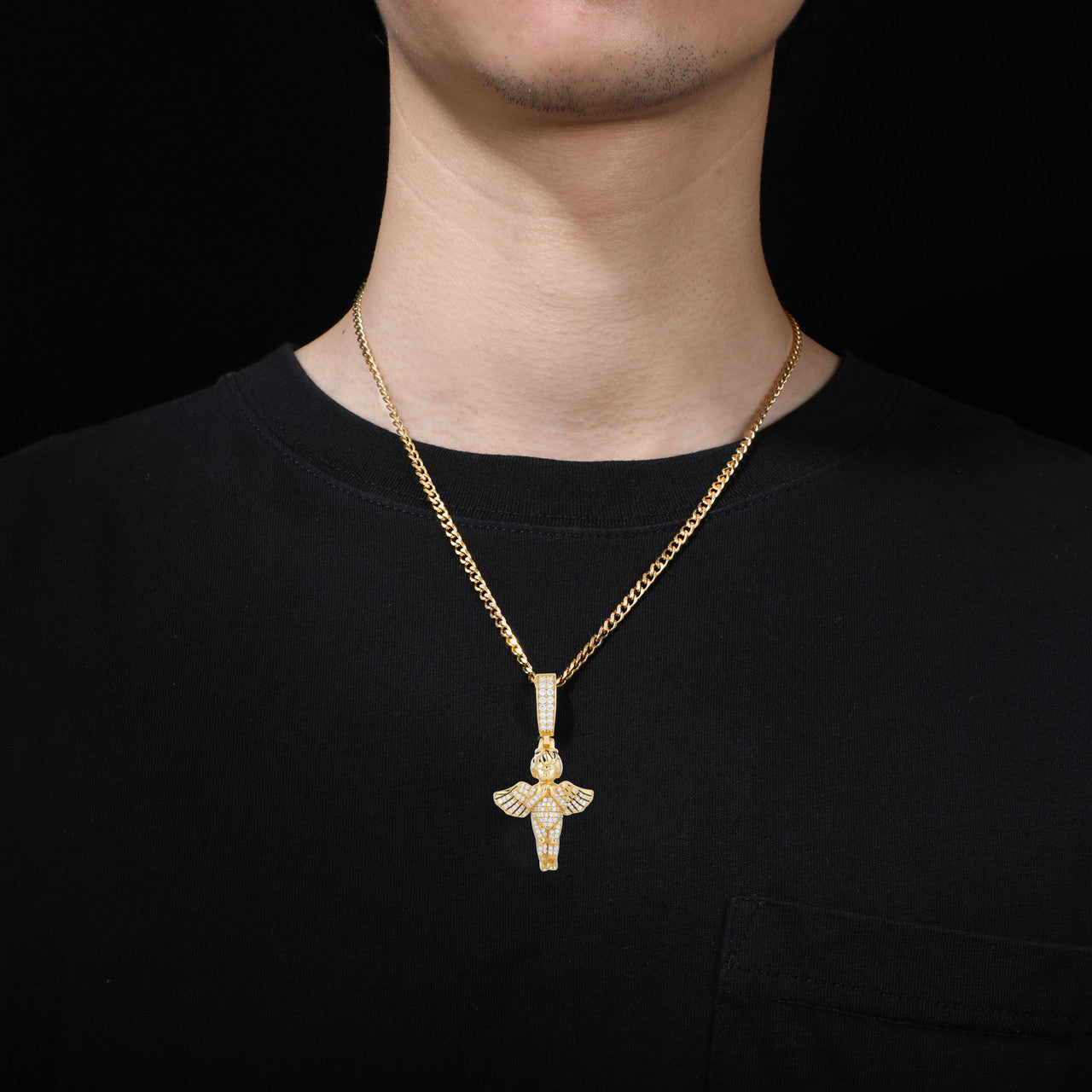 Blessed Angel | VVS D Color Moissanite Diamond Sterling Silver Hip Hop Prayer Hands Pendant