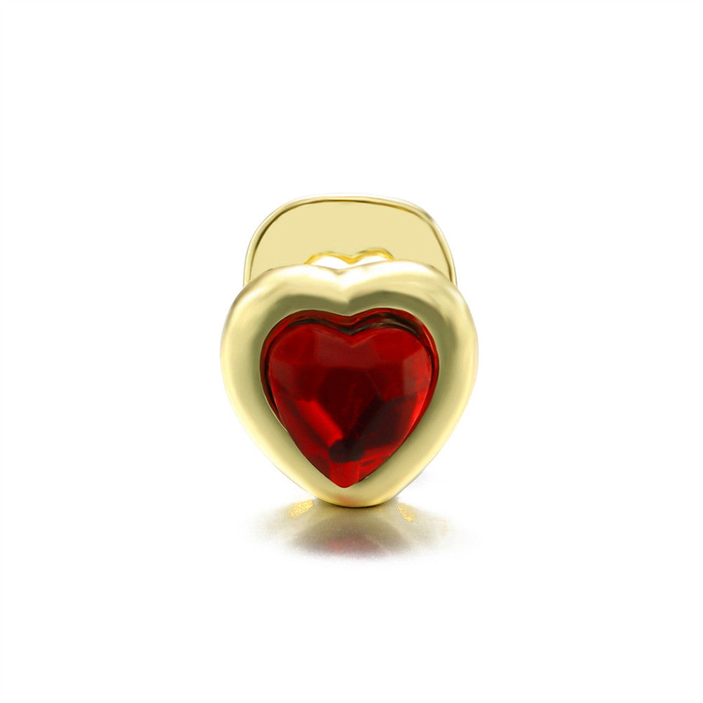 Crystal Heart | Street Wear Iced Single Tooth Heart-Shaped Blinged Out Grillz