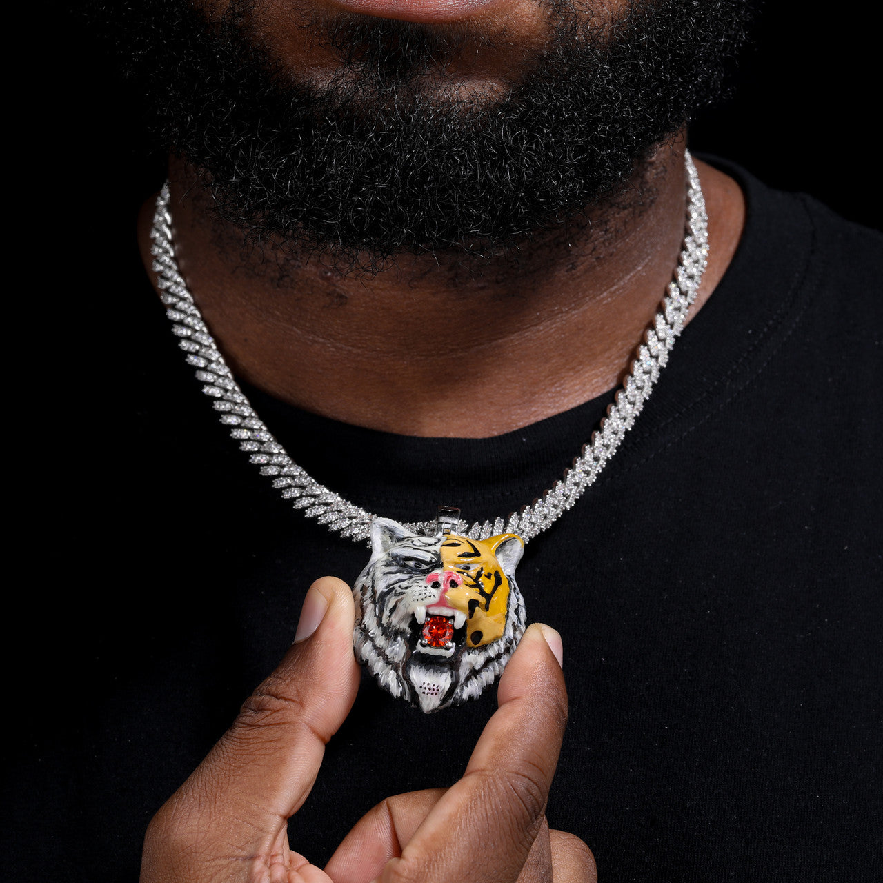 Tiger Ice | Moissanite VVS Diamond Jewel Tiger Head Hip Hop Pendant Chain Necklace