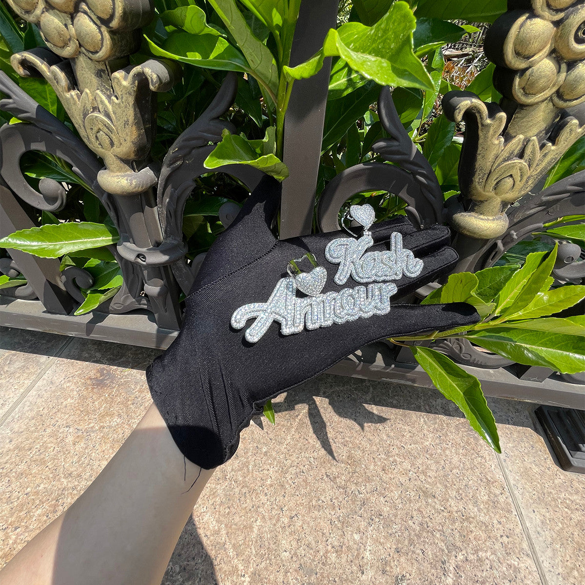 Love First | VVS Diamond CZ Custom Script Initials Iced Blinged Out Necklace