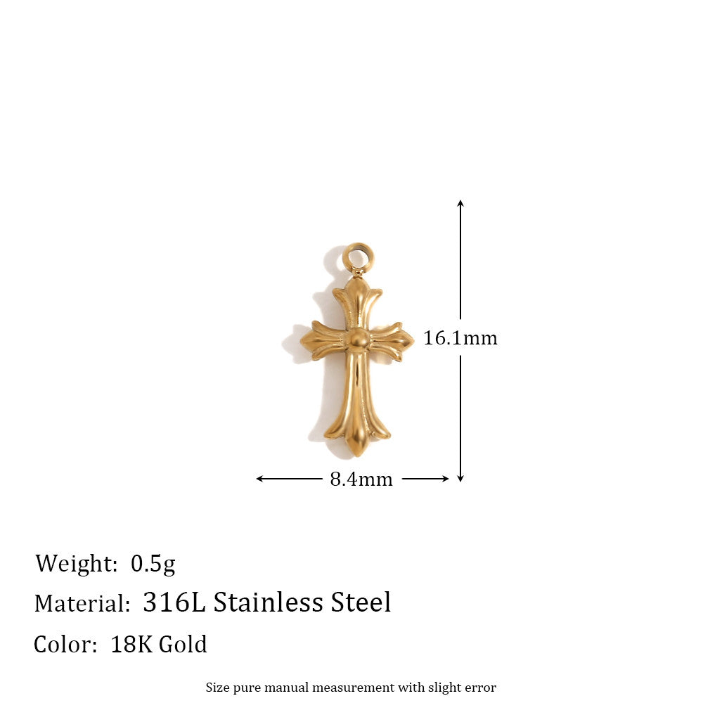 Ladies DIY 18k Gold Over No Fade Solid Stainless Steel Perforate 3D Buckle Pendants